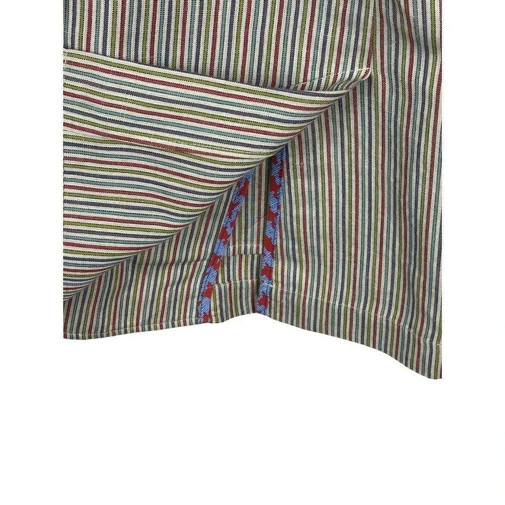Robert Graham Mens 44 Classic Fit Linen Cotton Multi Color Stripe Blazer Jacket